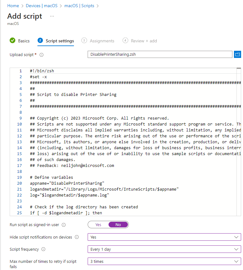 Custom attribute configuration and script